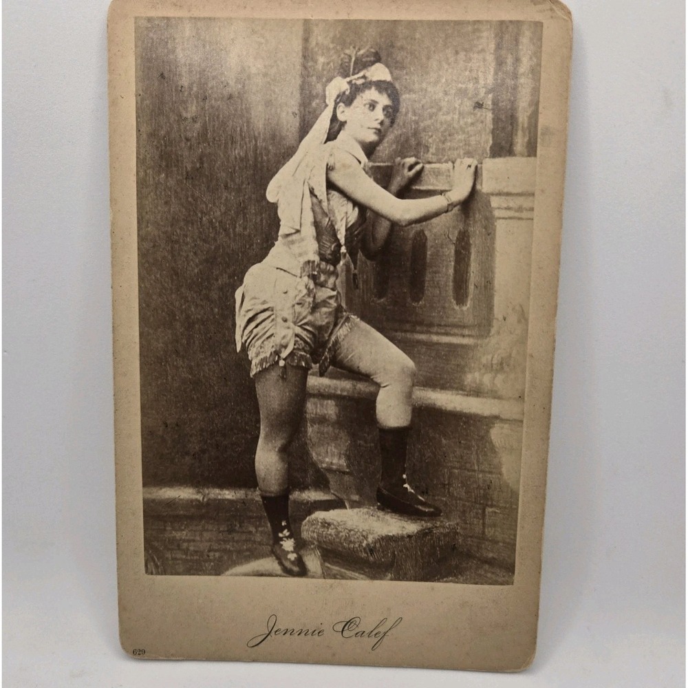 Jennie Calef Antique Cabinet Card Actress Theater Photo 1880s #629 Tobacco Card